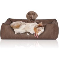 Knuffelwuff Orthopädisches Hundebett Tampa aus laser-gestepptem Kunstleder braun XXL von Knuffelwuff