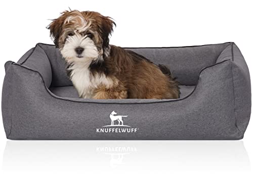 Knuffelwuff Orthopädisches Hundebett Wippo aus Velours mit Handwebcharakter M-L 85 x 63cm Graublau - abnehmbarer Bezug - waschbar - für große, mittelgroße und kleine Hunde Knuffelwuff Orthopädisches Hundebett Wippo aus Velours mit Handwebcharakter M-L 85 x 63cm Graublau - abnehmbarer Bezug - waschbar - für große, mittelgroße und kleine Hunde von Knuffelwuff