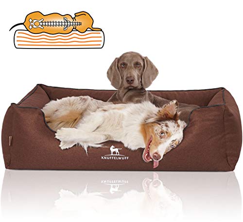 Knuffelwuff Orthopädisches Hundebett Wippo aus Velours mit Handwebcharakter L 120 x B 85 x H 25 cm Braun - abnehmbarer Bezug - waschbar - für große, mittelgroße und kleine Hunde Knuffelwuff Orthopädisches Hundebett Wippo aus Velours mit Handwebcharakter L 120 x B 85 x H 25 cm Braun - abnehmbarer Bezug - waschbar - für große, mittelgroße und kleine Hunde von Knuffelwuff