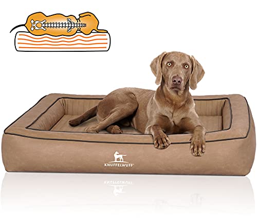 Knuffelwuff Orthopädisches Hundebett aus Laser gestepptem Kunstleder Montego XXXL 155 x 125cm Camel Knuffelwuff Orthopädisches Hundebett aus Laser gestepptem Kunstleder Montego XXXL 155 x 125cm Camel von Knuffelwuff