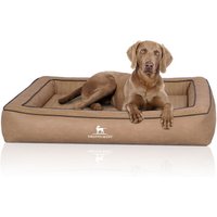 Knuffelwuff Orthopädisches Hundebett aus Laser gestepptem Kunstleder Montego braun/ beige XXXL Knuffelwuff Orthopädisches Hundebett aus Laser gestepptem Kunstleder Montego braun/ beige XXXL von Knuffelwuff