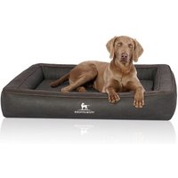 Knuffelwuff Orthopädisches Hundebett aus Laser gestepptem Kunstleder Montego schwarz XL von Knuffelwuff