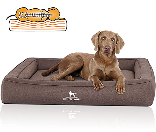 Knuffelwuff Orthopädisches Hundebett aus Velours mit Handwebcharakter Yukon XXL 120 x 100cm Graubraun Knuffelwuff Orthopädisches Hundebett aus Velours mit Handwebcharakter Yukon XXL 120 x 100cm Graubraun von Knuffelwuff