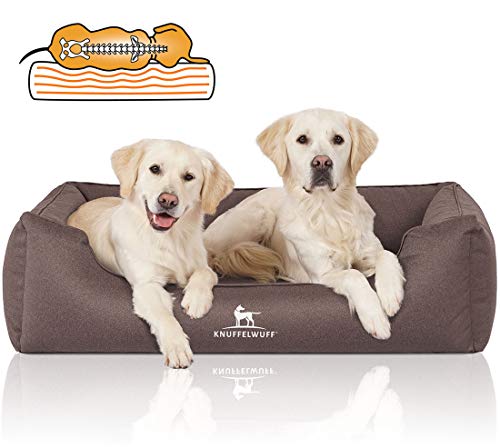 Knuffelwuff Orthopädisches Wasserabweisendes Hundebett Leon M-L 85 x 63cm Graubraun von Knuffelwuff