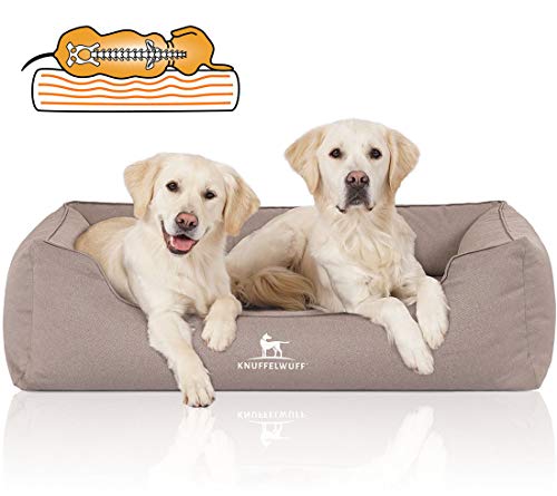 Knuffelwuff Orthopädisches Wasserabweisendes Hundebett Leon aus Velours mit Handwebcharakter XXL 120 x 85cm Beige-Grau - abnehmbarer Bezug - waschbar - für große, mittelgroße und kleine Hunde Knuffelwuff Orthopädisches Wasserabweisendes Hundebett Leon aus Velours mit Handwebcharakter XXL 120 x 85cm Beige-Grau - abnehmbarer Bezug - waschbar - für große, mittelgroße und kleine Hunde von Knuffelwuff