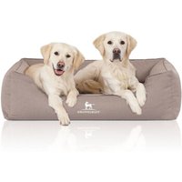 Knuffelwuff Orthopädisches Wasserabweisendes Hundebett Leon aus Velours mit Handwebcharakter beige/ grau XXXL Knuffelwuff Orthopädisches Wasserabweisendes Hundebett Leon aus Velours mit Handwebcharakter beige/ grau XXXL von Knuffelwuff