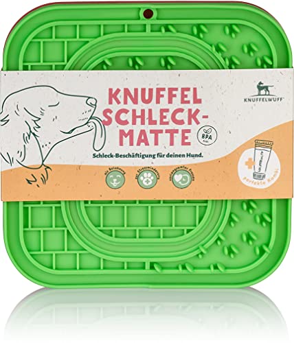 Knuffelwuff Schleckmatte Doppelpack mit Saugnapf - Anti Rutsch Leckmatte Hund aus Silikon - BPA-frei - 2 Stück - Leicht zu reinigen und Spülmaschinenfest - Slow Feeder für Hundeleckerli Snack Knuffelwuff Schleckmatte Doppelpack mit Saugnapf - Anti Rutsch Leckmatte Hund aus Silikon - BPA-frei - 2 Stück - Leicht zu reinigen und Spülmaschinenfest - Slow Feeder für Hundeleckerli Snack von Knuffelwuff