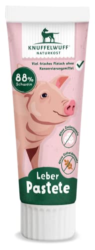Knuffelwuff Tuben Snack Hunde Leckerlis Leberwurst - mit extra viel frischem Fleisch - ohne Konservierungsmittel, ohne Zusatz von Zucker und Getreide - Ideal auch für Welpen - Made in Germany Knuffelwuff Tuben Snack Hunde Leckerlis Leberwurst - mit extra viel frischem Fleisch - ohne Konservierungsmittel, ohne Zusatz von Zucker und Getreide - Ideal auch für Welpen - Made in Germany von Knuffelwuff