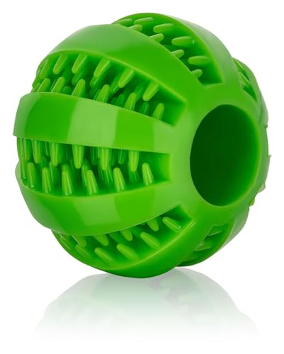 Knuffelwuff Zahnpflegeball aus TPR - Zahnpflege-Funktion Noppen Hundespielzeug - Kauspielzeug - Ideal für aktive Spiele und Training im Freien -Hundespielball für Große & Kleine Hunde - BPA-frei von Knuffelwuff