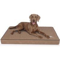 Knuffelwuff orthopädische Hundematte Palomino aus laser-gestepptem Kunstleder braun/ beige L von Knuffelwuff