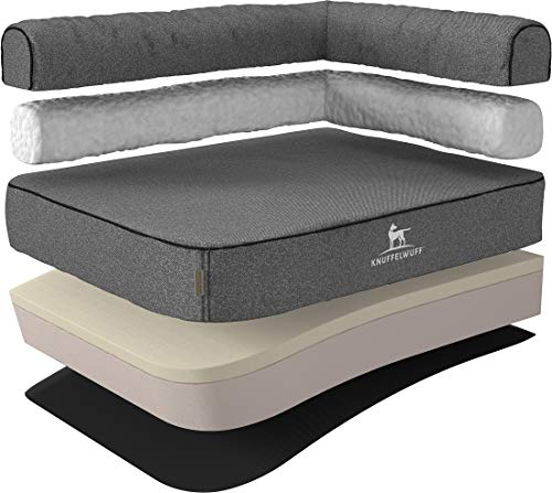Knuffelwuff Orthopädisches Eck Hundebett Marlie Hundesofa aus Velours mit Handwebcharakter XXL 120 x 80cm Lehne Rechts Grau - abnehmbarer Bezug - waschbar - für große, mittelgroße und kleine Hunde Knuffelwuff Orthopädisches Eck Hundebett Marlie Hundesofa aus Velours mit Handwebcharakter XXL 120 x 80cm Lehne Rechts Grau - abnehmbarer Bezug - waschbar - für große, mittelgroße und kleine Hunde von Knuffelwuff