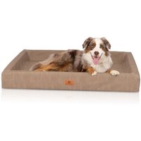 Knuffelwuff orthopädisches Hundebett Austin aus Kunstleder braun/ beige M-L von Knuffelwuff