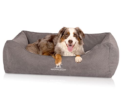 Knuffelwuff orthopädisches Hundebett Baltimore XL 100 x 70cm Grau - Hundekissen für große, mittelgroße und kleine Hunde - Waschbar von Knuffelwuff