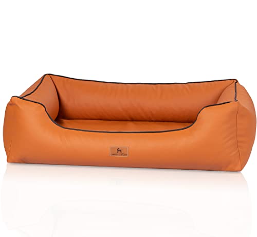 Knuffelwuff orthopädisches Hundebett Montana aus Kunstleder XXXL 155 x 105cm Rotbraun - Abnehmbarer Bezug - leicht zu reinigen - für große, mittelgroße und kleine Hunde Knuffelwuff orthopädisches Hundebett Montana aus Kunstleder XXXL 155 x 105cm Rotbraun - Abnehmbarer Bezug - leicht zu reinigen - für große, mittelgroße und kleine Hunde von Knuffelwuff