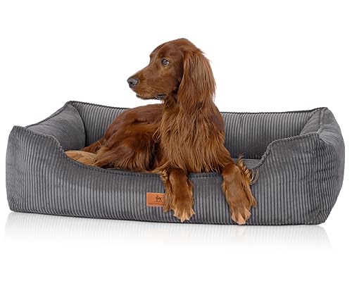 Knuffelwuff orthopädisches Hundebett aus Cord mit Handwebcharakter Nunavut XXL 120 x 85cm Grau - Abnehmbarer Bezug - waschbar - für große, mittelgroße und kleine Hunde Knuffelwuff orthopädisches Hundebett aus Cord mit Handwebcharakter Nunavut XXL 120 x 85cm Grau - Abnehmbarer Bezug - waschbar - für große, mittelgroße und kleine Hunde von Knuffelwuff