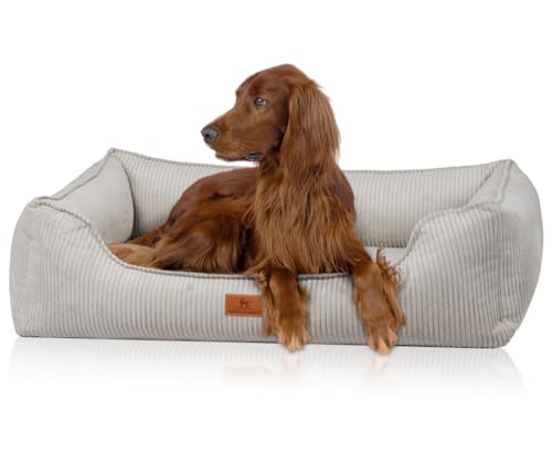 Knuffelwuff Nunavut Orthopädisches Hundebett aus Cord mit handgewebtem Charakter XXL 120 x 85 cm Hellgrau – Abnehmbarer Bezug – waschbar – für große, mittlere und kleine Hunde Knuffelwuff Nunavut Orthopädisches Hundebett aus Cord mit handgewebtem Charakter XXL 120 x 85 cm Hellgrau – Abnehmbarer Bezug – waschbar – für große, mittlere und kleine Hunde von Knuffelwuff