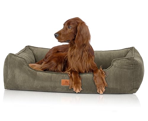 Knuffelwuff orthopädisches Hundebett aus Cord mit Handwebcharakter Nunavut XXL 120 x 85cm Khaki - Abnehmbarer Bezug - waschbar - für große, mittelgroße und kleine Hunde Knuffelwuff orthopädisches Hundebett aus Cord mit Handwebcharakter Nunavut XXL 120 x 85cm Khaki - Abnehmbarer Bezug - waschbar - für große, mittelgroße und kleine Hunde von Knuffelwuff