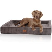 Knuffelwuff orthopädisches Hundebett aus Cord mit Handwebcharakter Santiago braun/ grau XL Knuffelwuff orthopädisches Hundebett aus Cord mit Handwebcharakter Santiago braun/ grau XL von Knuffelwuff