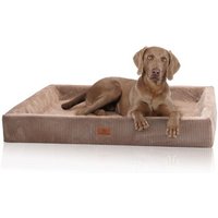 Knuffelwuff orthopädisches Hundebett aus Cord mit Handwebcharakter Santiago braun XXL von Knuffelwuff
