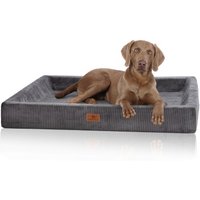 Knuffelwuff orthopädisches Hundebett aus Cord mit Handwebcharakter Santiago grau XXL Knuffelwuff orthopädisches Hundebett aus Cord mit Handwebcharakter Santiago grau XXL von Knuffelwuff