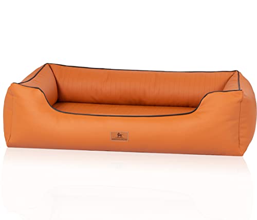 Knuffelwuff orthopädisches Hundebett aus Kunstleder Lovelock M-L 85 x 63cm Rusty - Abnehmbarer Bezug - leicht zu reinigen - für große, mittelgroße und kleine Hunde Knuffelwuff orthopädisches Hundebett aus Kunstleder Lovelock M-L 85 x 63cm Rusty - Abnehmbarer Bezug - leicht zu reinigen - für große, mittelgroße und kleine Hunde von Knuffelwuff