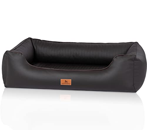 Knuffelwuff orthopädisches Hundebett aus Kunstleder Lovelock M-L 85 x 63cm Schwarz - Abnehmbarer Bezug - leicht zu reinigen - für große, mittelgroße und kleine Hunde Knuffelwuff orthopädisches Hundebett aus Kunstleder Lovelock M-L 85 x 63cm Schwarz - Abnehmbarer Bezug - leicht zu reinigen - für große, mittelgroße und kleine Hunde von Knuffelwuff