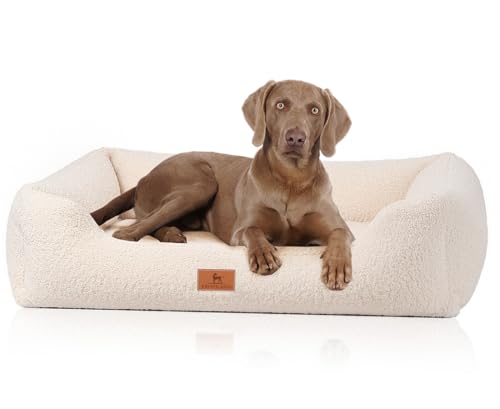 Knuffelwuff orthopädisches Hundebett aus kuscheligem Teddy Material Wollekopp M-L 85 x 63cm Beige | Abnehmbarer Bezug | waschbar | für große, mittelgroße und kleine Hunde Knuffelwuff orthopädisches Hundebett aus kuscheligem Teddy Material Wollekopp M-L 85 x 63cm Beige | Abnehmbarer Bezug | waschbar | für große, mittelgroße und kleine Hunde von Knuffelwuff