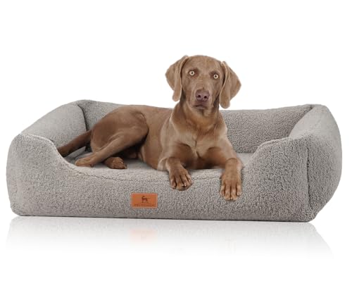 Knuffelwuff orthopädisches Hundebett aus kuscheligem Teddy Material Wollekopp XXL 120 x 85cm Grau | Abnehmbarer Bezug | waschbar | für große, mittelgroße und kleine Hunde Knuffelwuff orthopädisches Hundebett aus kuscheligem Teddy Material Wollekopp XXL 120 x 85cm Grau | Abnehmbarer Bezug | waschbar | für große, mittelgroße und kleine Hunde von Knuffelwuff
