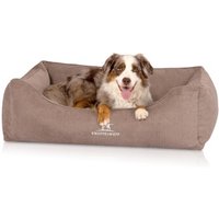 Knuffelwuff orthopädisches Hundebett mit Fächer-Wendekissen Baltimore beige XXL von Knuffelwuff