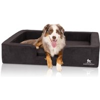 Knuffelwuff orthopädisches Hundebett mit Wendekissen aus Velours Bellamy schwarz XXL von Knuffelwuff