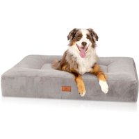 Knuffelwuff orthopädisches Hundebett mit kuschelig weichem Kaninchen Fellimitat Midland beige/ grau XXL von Knuffelwuff