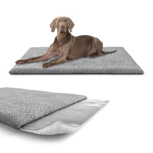 Knuffelwuff selbstwärmende Hundematte Melbourne mit isolierender Luftschicht 100x70cm Grau | aktive Wärmeerzeugung bei Feuchtigkeit | kuscheliges & Robustes Lammfellimitat | pflegeleicht & formstabil Knuffelwuff selbstwärmende Hundematte Melbourne mit isolierender Luftschicht 100x70cm Grau | aktive Wärmeerzeugung bei Feuchtigkeit | kuscheliges & Robustes Lammfellimitat | pflegeleicht & formstabil von Knuffelwuff