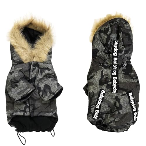 Winter Warm Hundekleidung Winddichte Hundejacke Dicker Hundemantel Haustier Kostüm(Grau,XL) von KoKoBin