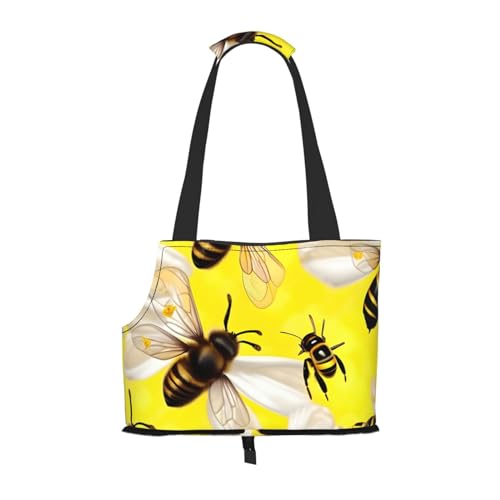 Flying Bees Hundetragetasche für kleine Hunde und Katzen, mit Gänseblümchen-Motiv, springsicher, mit großen Taschen, Outdoor-Reisen von KoNsev