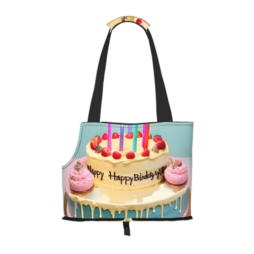 Happy Birthday Hundetragetasche für kleine Hunde und Katzen, springsicher, mit großen Taschen, für Reisen im Freien von KoNsev