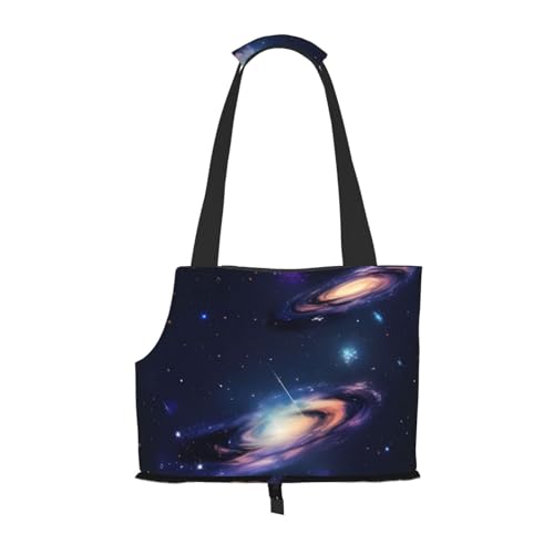 Hundetragetasche für kleine Hunde und Katzen, Motiv: Galaxie im Universum, springsicher, mit großen Taschen, Outdoor-Reisen von KoNsev