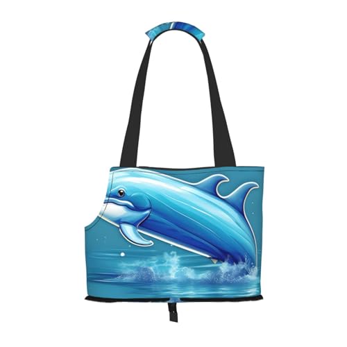Hundetragetasche für kleine Hunde und Katzen, mit Delfin-Motiv außerhalb des Wassers, springt nicht, mit großen Taschen, Outdoor-Reisen Hundetragetasche für kleine Hunde und Katzen, mit Delfin-Motiv außerhalb des Wassers, springt nicht, mit großen Taschen, Outdoor-Reisen von KoNsev