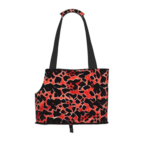 Hundetragetasche für kleine Hunde und Katzen, mit Leopardenmuster, reißfest, mit großen Taschen, für Reisen im Freien, Rot Hundetragetasche für kleine Hunde und Katzen, mit Leopardenmuster, reißfest, mit großen Taschen, für Reisen im Freien, Rot von KoNsev