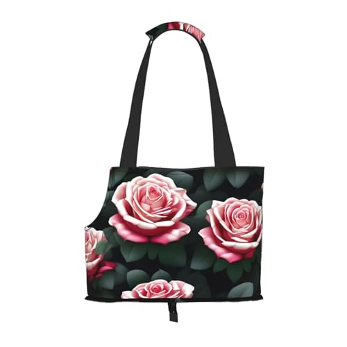 Hundetragetasche für kleine Hunde und Katzen, mit Rosenblütenmotiv, mit großen Taschen, für Reisen im Freien Hundetragetasche für kleine Hunde und Katzen, mit Rosenblütenmotiv, mit großen Taschen, für Reisen im Freien von KoNsev