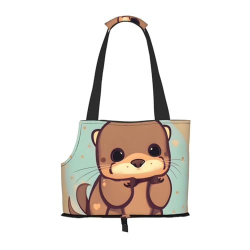 Hundetragetasche für kleine Hunde und Katzen, mit niedlichem Otter-Motiv, springsicher, mit großen Taschen, Outdoor-Reisen von KoNsev