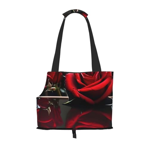 Hundetragetasche für kleine Hunde und Katzen, mit roten Spiegelrosen, springsicher, mit großen Taschen, Outdoor-Reisen Hundetragetasche für kleine Hunde und Katzen, mit roten Spiegelrosen, springsicher, mit großen Taschen, Outdoor-Reisen von KoNsev