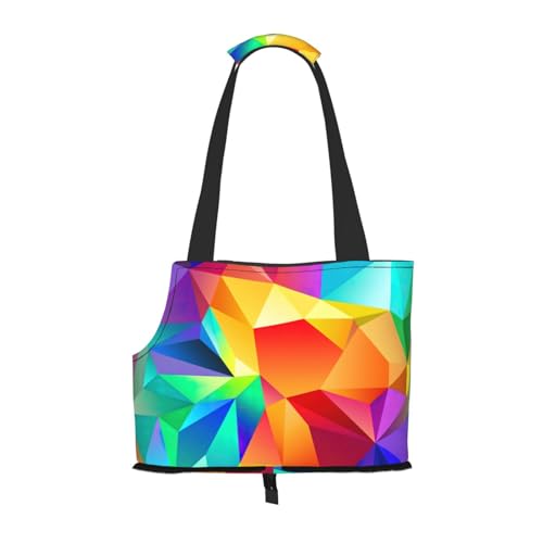 Hundetragetasche für kleine Hunde und Katzen, regenbogenfarben, mit geometrischem Druck, Anti-Spring-Geldbörse, Haustier-Tragetasche mit großen Taschen, Outdoor-Reisen Hundetragetasche für kleine Hunde und Katzen, regenbogenfarben, mit geometrischem Druck, Anti-Spring-Geldbörse, Haustier-Tragetasche mit großen Taschen, Outdoor-Reisen von KoNsev