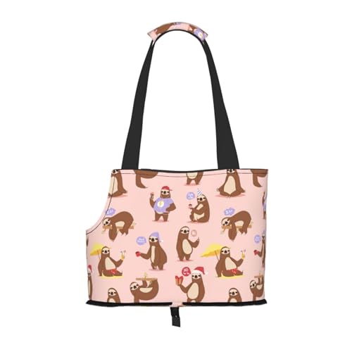 Hundetragetasche mit Faultier-Motiv, für kleine Hunde und Katzen, springsicher, mit großen Taschen, für Reisen im Freien Hundetragetasche mit Faultier-Motiv, für kleine Hunde und Katzen, springsicher, mit großen Taschen, für Reisen im Freien von KoNsev