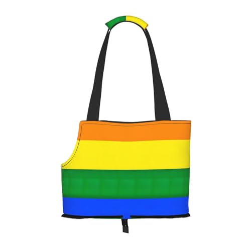 Hundetragetasche mit Regenbogen-Flaggen-Aufdruck, für kleine Hunde und Katzen, springsicher, mit großen Taschen, Outdoor-Reisen Hundetragetasche mit Regenbogen-Flaggen-Aufdruck, für kleine Hunde und Katzen, springsicher, mit großen Taschen, Outdoor-Reisen von KoNsev