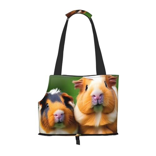 Hundetragetasche mit niedlichem Meerschweinchen-Aufdruck, für kleine Hunde und Katzen, springsicher, mit großen Taschen, Outdoor-Reisen von KoNsev