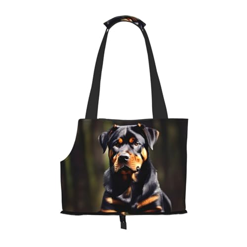 Rottweiler Hundetragetasche für kleine Hunde und Katzen, springsicher, mit großen Taschen, für Reisen im Freien von KoNsev