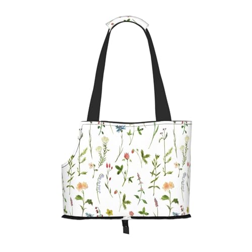 Season Hundetragetasche mit Wasserfarben von Kräutern und Blumen, für kleine Hunde und Katzen, springsicher, mit großen Taschen, Outdoor-Reisen Season Hundetragetasche mit Wasserfarben von Kräutern und Blumen, für kleine Hunde und Katzen, springsicher, mit großen Taschen, Outdoor-Reisen von KoNsev