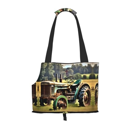 Transportbox für mittelgroße Katzen und Welpen, weich, zusammenklappbar, für U-Bahn/Einkaufen/Wandern, alter Traktor, Foto-Farm-Druck Transportbox für mittelgroße Katzen und Welpen, weich, zusammenklappbar, für U-Bahn/Einkaufen/Wandern, alter Traktor, Foto-Farm-Druck von KoNsev