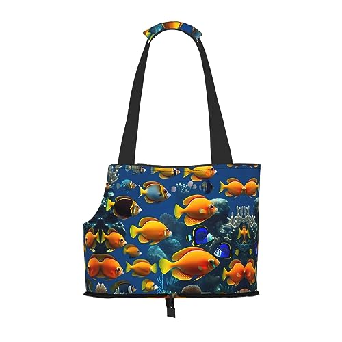 Transportbox für mittelgroße Katzen und Welpen, weich, zusammenklappbar, für U-Bahn/Shopping/Wandern, The Underwater World Tropical Fish Print Transportbox für mittelgroße Katzen und Welpen, weich, zusammenklappbar, für U-Bahn/Shopping/Wandern, The Underwater World Tropical Fish Print von KoNsev