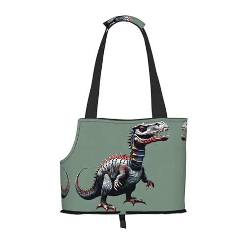 Transportbox für mittelgroße Katzen und Welpen, zusammenklappbar, weiche Seiten, für U-Bahn/Einkaufen/Wandern, niedlicher Dinosa-Aufdruck Transportbox für mittelgroße Katzen und Welpen, zusammenklappbar, weiche Seiten, für U-Bahn/Einkaufen/Wandern, niedlicher Dinosa-Aufdruck von KoNsev